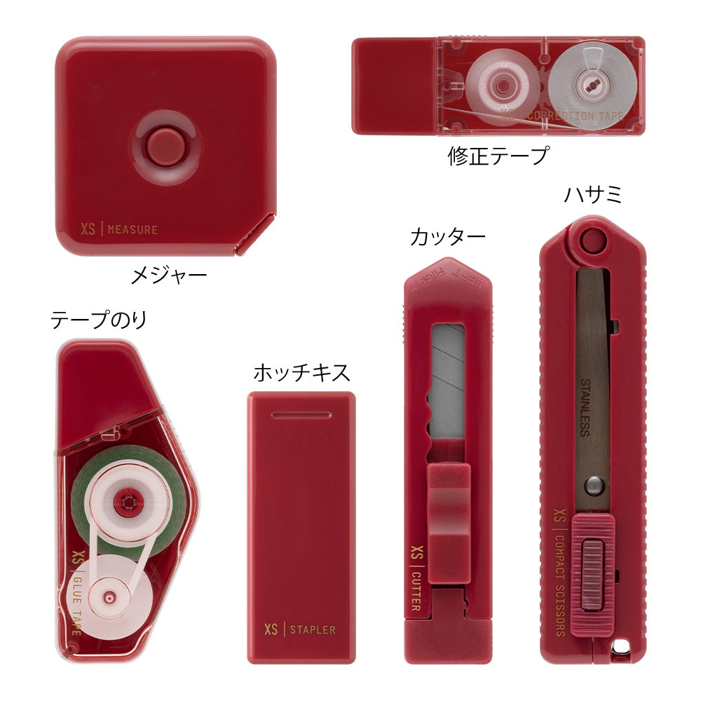 Midori XS Stationery Kit — Dark Red A — angle view