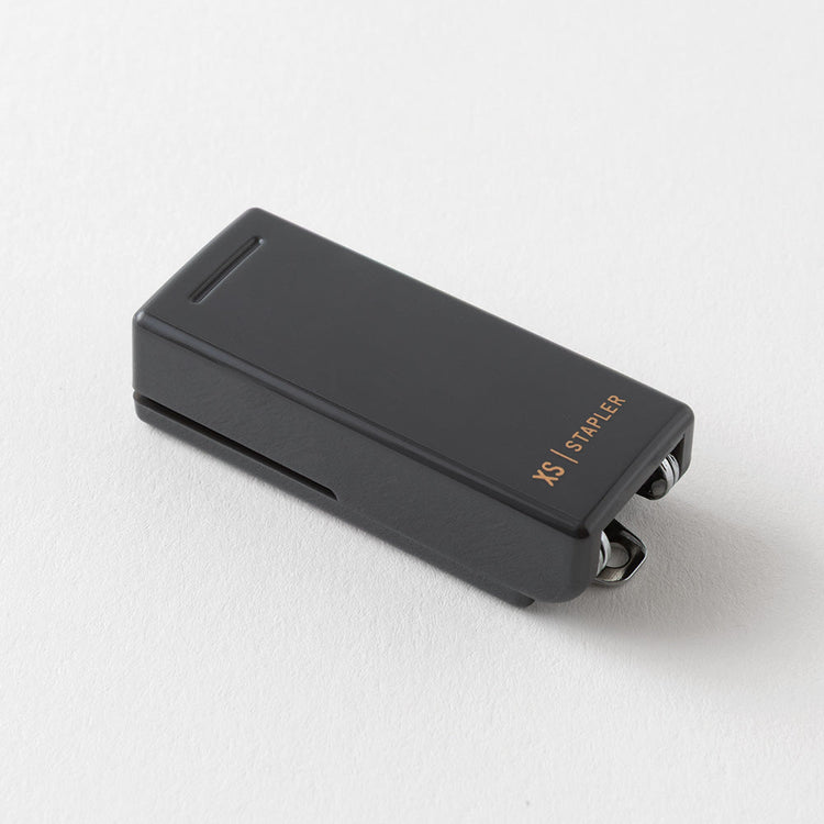 Midori XS Compact Stapler — Black B — angle view