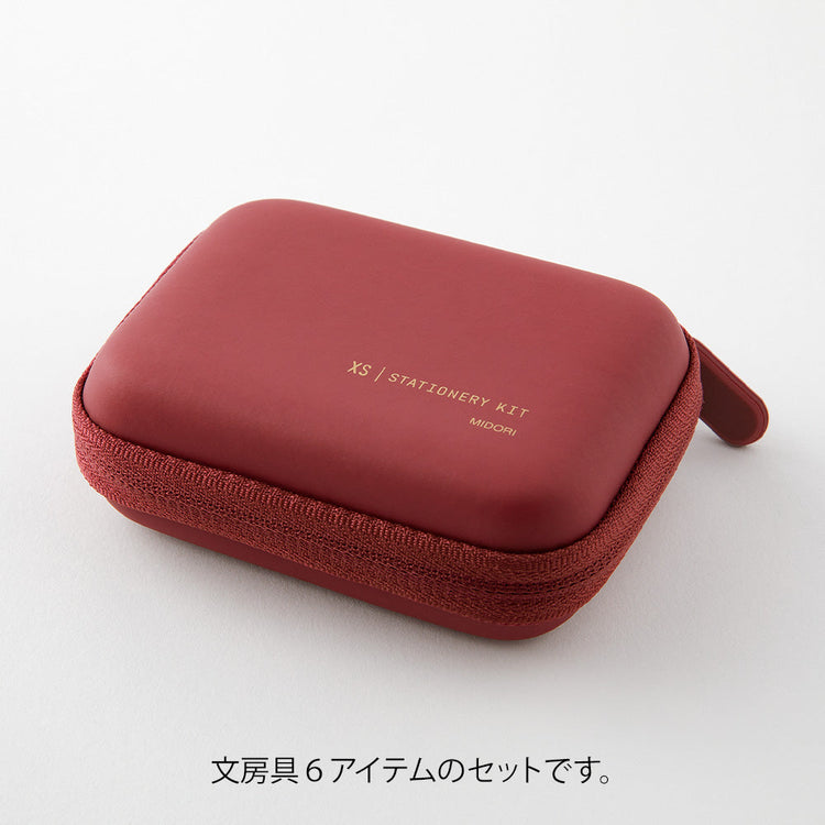 Midori XS Stationery Kit — Dark Red A — with packaging