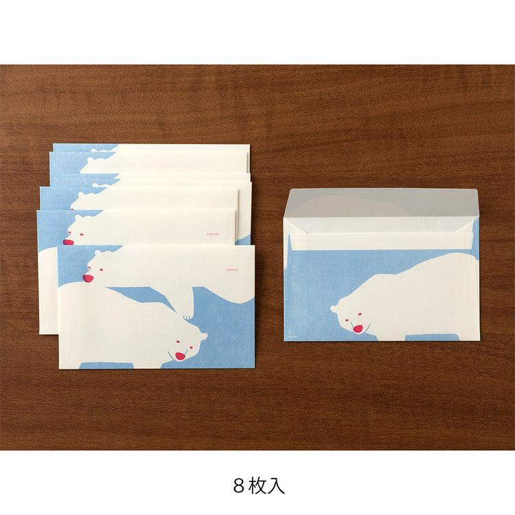 Midori Easy & Cozy Envelope — Polar Bear — with packaging