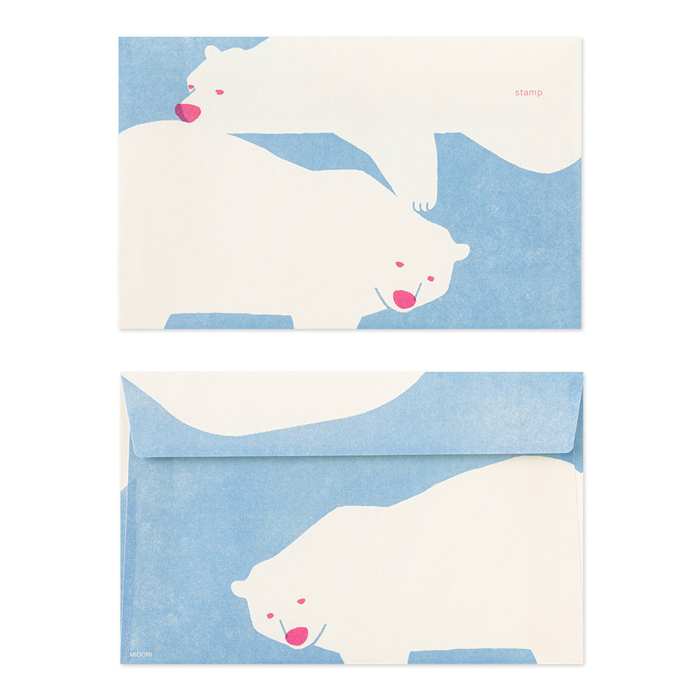 Midori Easy & Cozy Envelope — Polar Bear — detail view