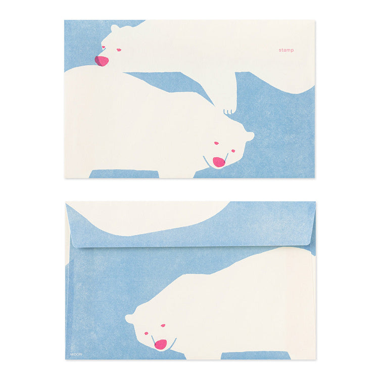 Midori Easy & Cozy Envelope — Polar Bear — detail view