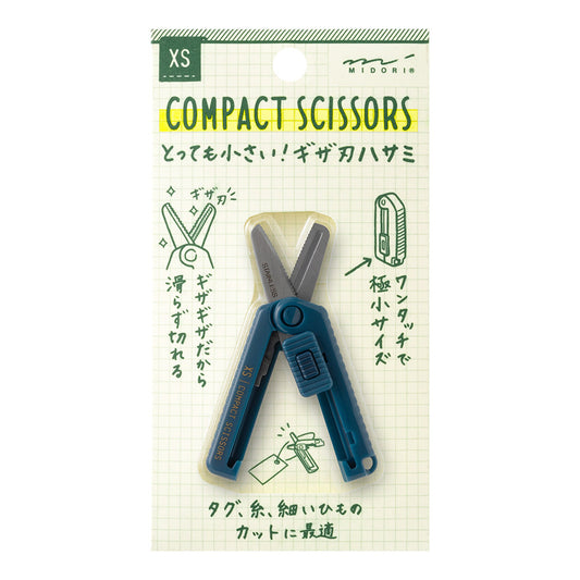 Midori XS Compact Scissors Serrated — Navy Blue — front view