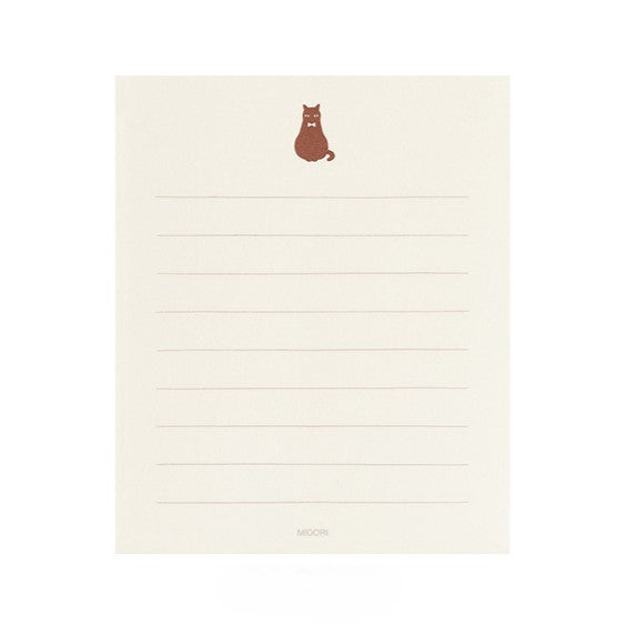 Midori Mini Letter Paper & Envelopes with Stickers — Black Cat — with packaging