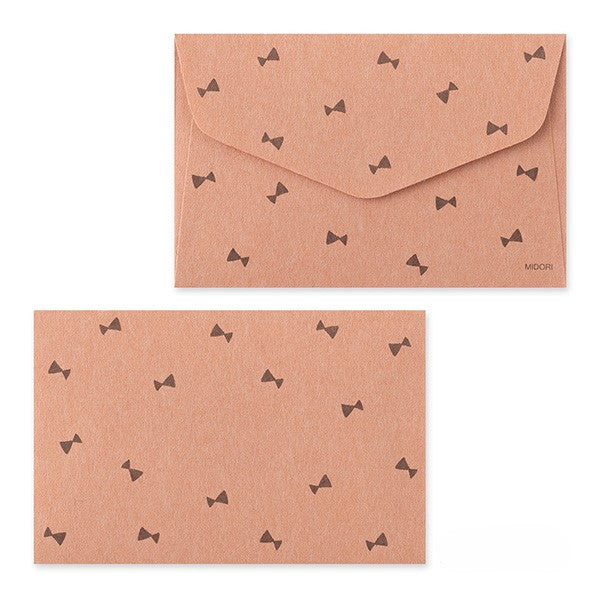 Midori Mini Letter Paper & Envelopes with Stickers — Black Cat — angle view
