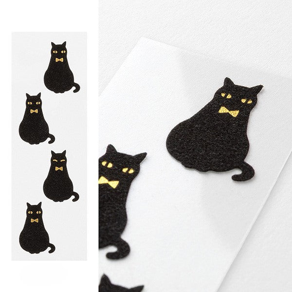 Midori Mini Letter Paper & Envelopes with Stickers — Black Cat — flat lay