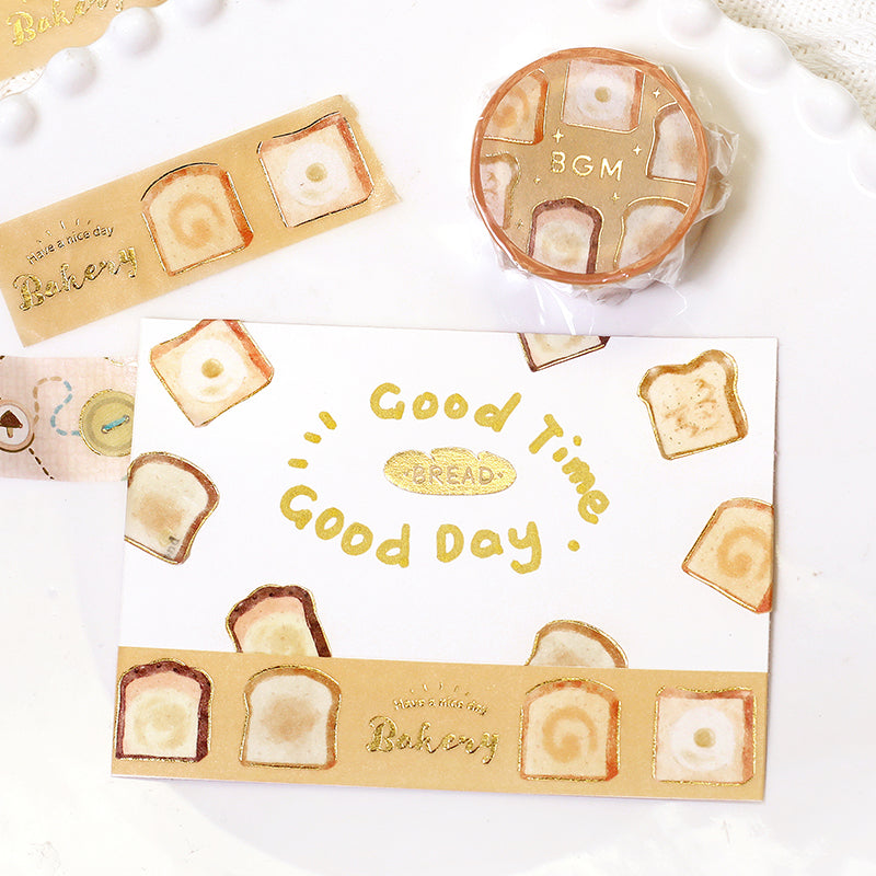 BGM Foil Stamping Masking Tape — Toast Everyday — roll side view