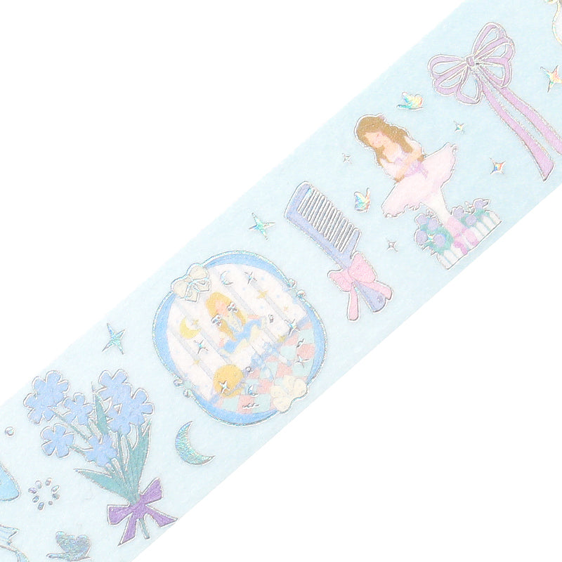 BGM Foil Stamping Masking Tape — Ballerina Blue — pattern detail