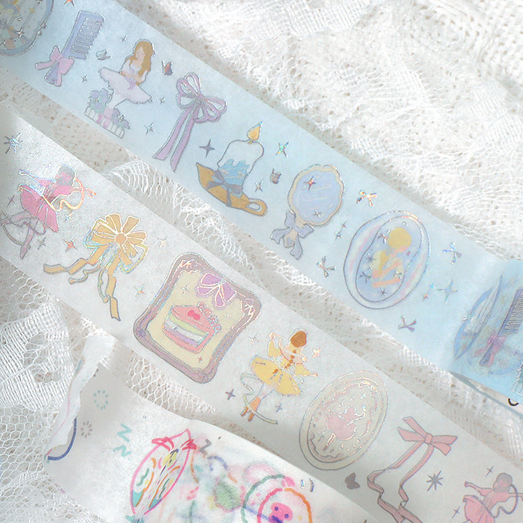 BGM Foil Stamping Masking Tape — Ballerina Blue — with packaging