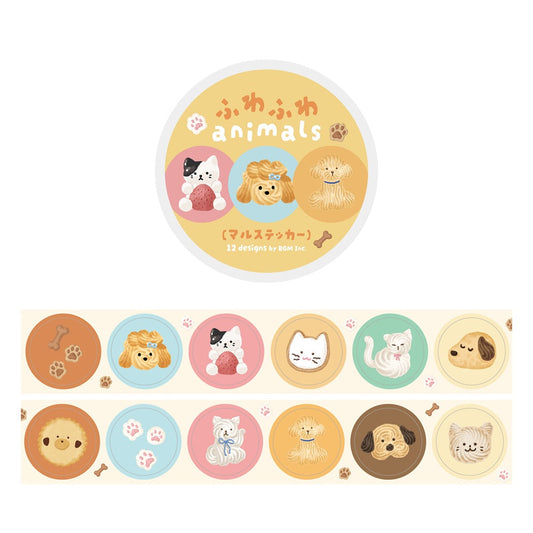 BGM Roll Sticker — Fluffy Animals — sheet front