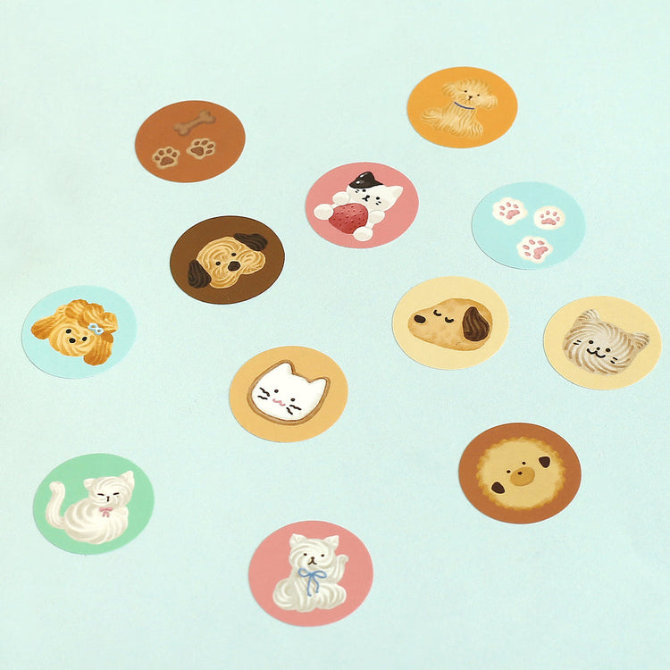 BGM Roll Sticker — Fluffy Animals — applied in a journal