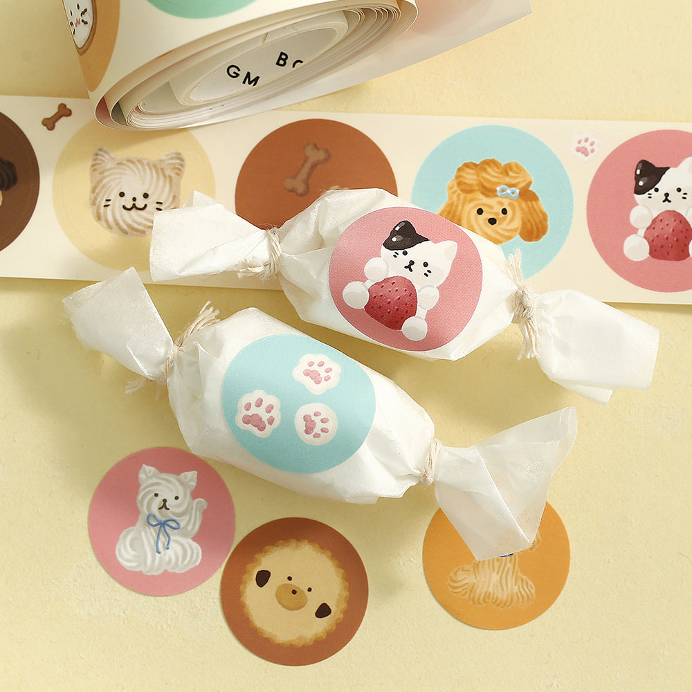 BGM Roll Sticker — Fluffy Animals — with packaging