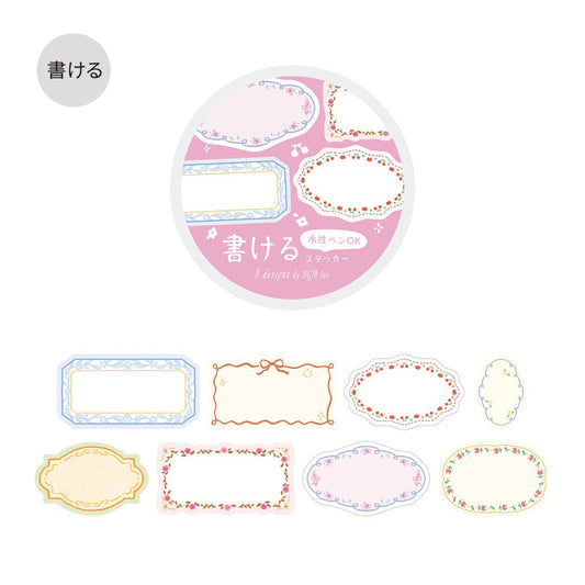 BGM Roll Sticker: Writable — Flower Frame — sheet front