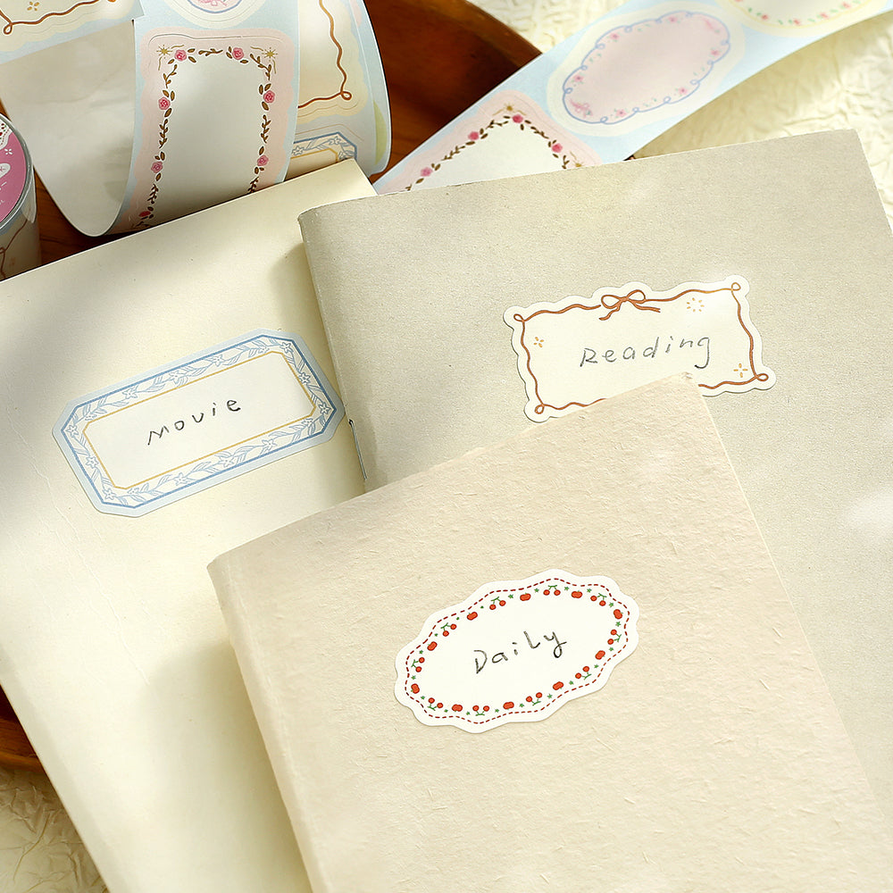 BGM Roll Sticker: Writable — Flower Frame — close-up