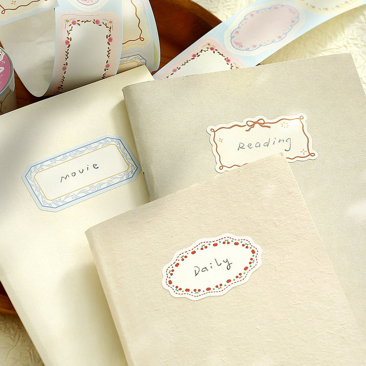 BGM Roll Sticker: Writable — Flower Frame — close-up