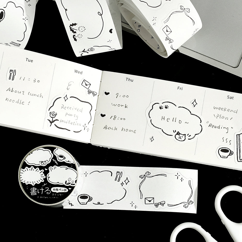BGM Roll Sticker: Writable — Sketch — with packaging