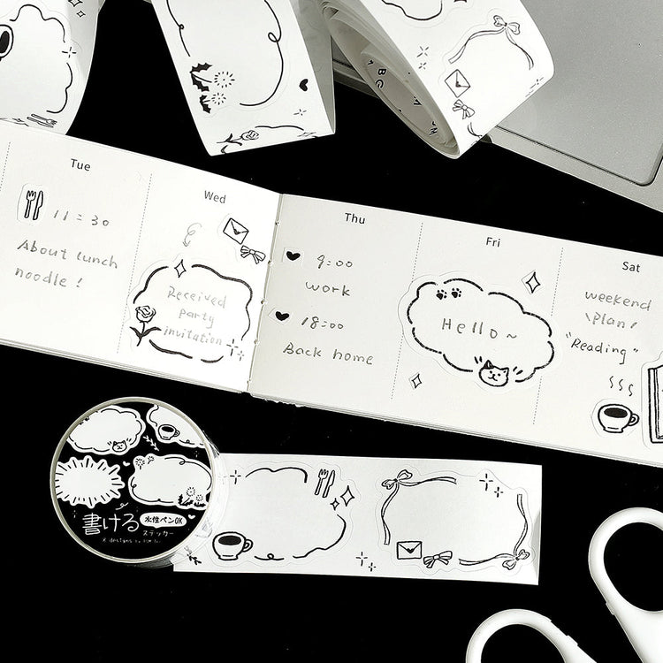 BGM Roll Sticker: Writable — Sketch — with packaging