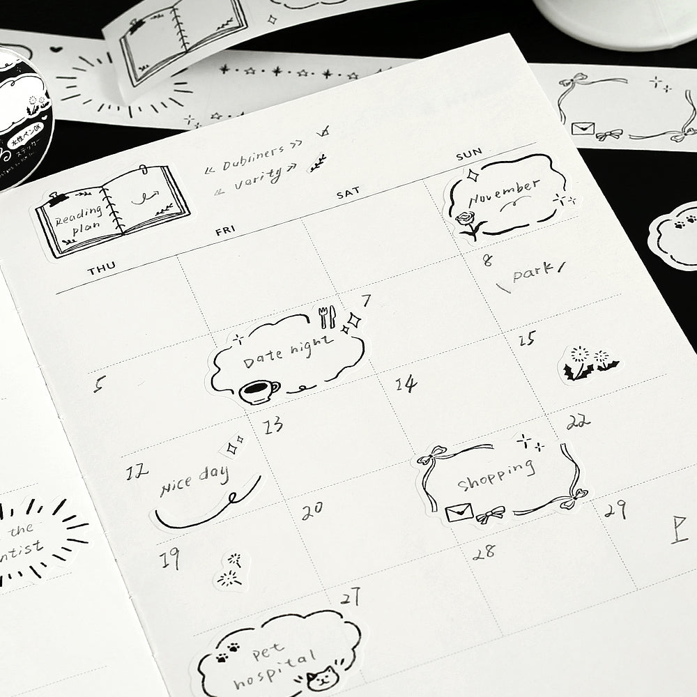 BGM Roll Sticker: Writable — Sketch — close-up