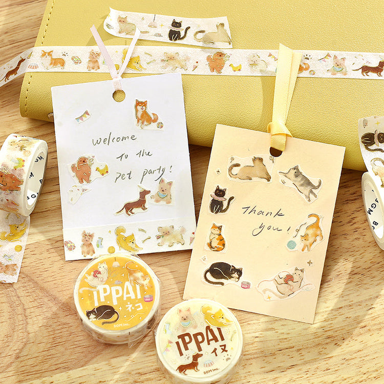 BGM Foil Stamping Masking Tape — IPPAI・Cats Galore — with packaging