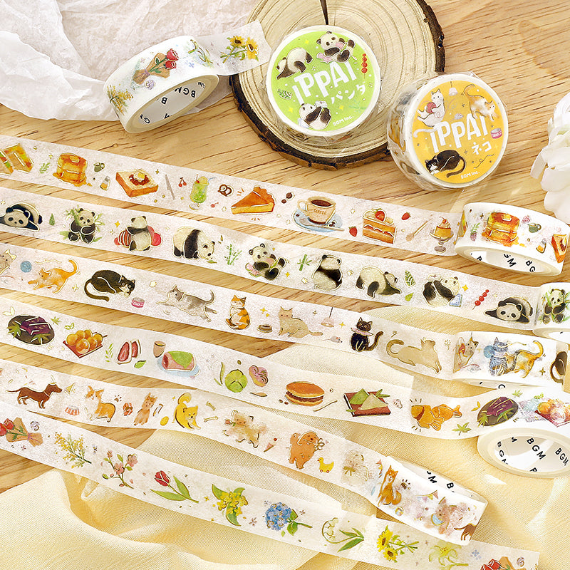 BGM Foil Stamping Masking Tape — IPPAI・Cats Galore — flat lay
