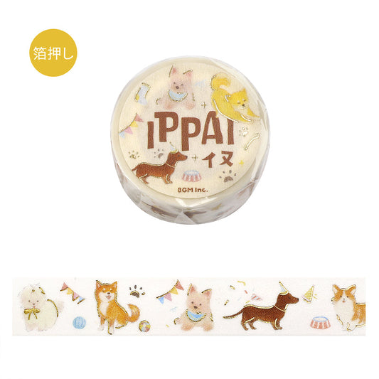 BGM Foil Stamping Masking Tape — IPPAI・Dogs Galore — roll front