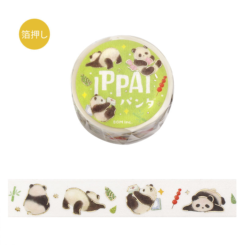 BGM Foil Stamping Masking Tape — IPPAI・Pandas Galore — roll front