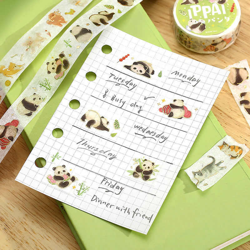 BGM Foil Stamping Masking Tape — IPPAI・Pandas Galore — with packaging