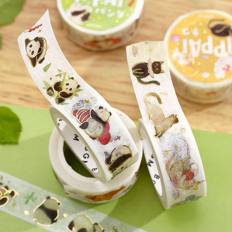 BGM Foil Stamping Masking Tape — IPPAI・Pandas Galore — roll side view