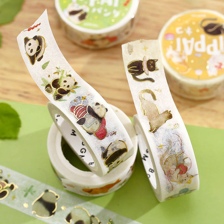 BGM Foil Stamping Masking Tape — IPPAI・Pandas Galore — roll side view