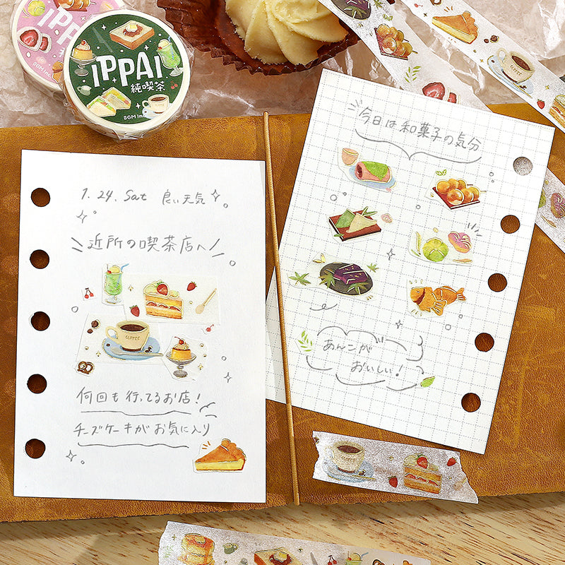 BGM Foil Stamping Masking Tape — IPPAI・Japanese Sweets Galore — with packaging