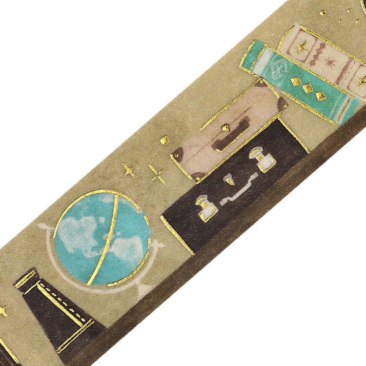 BGM Foil Stamping Masking Tape — Fantasy Bibliotheca Travel — pattern detail