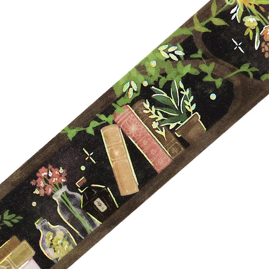 BGM Foil Stamping Masking Tape — Fantasy Bibliotheca Botanical — pattern detail