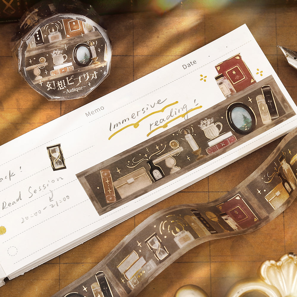 BGM Foil Stamping Masking Tape — Fantasy Bibliotheca Antique — with packaging