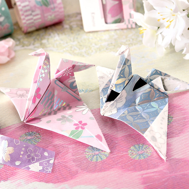 BGM Foil Stamping Masking Tape: The Color of Kimono — Cherry Blossoms — colour close-up
