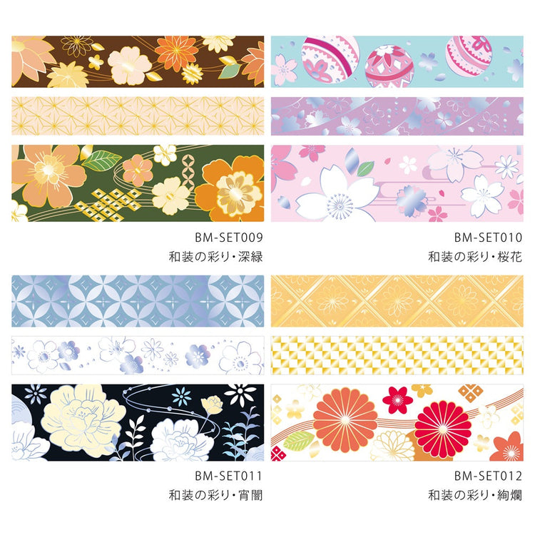 BGM Foil Stamping Masking Tape: The Color of Kimono — Cherry Blossoms — roll front
