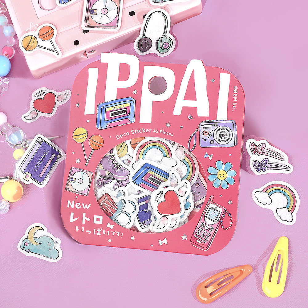 BGM Foil Stamping Flake Seal: Ippai — It's Full of New Retros — close-up