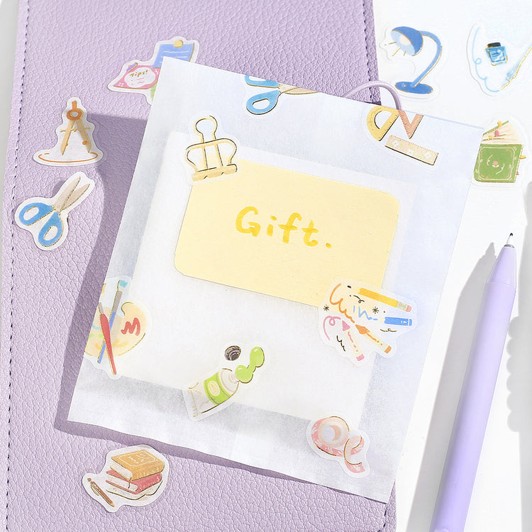 BGM Foil Stamping Flake Seal: Ippai — It's Full of Stationery — with packaging
