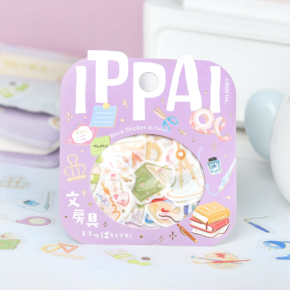 BGM Foil Stamping Flake Seal: Ippai — It's Full of Stationery — close-up
