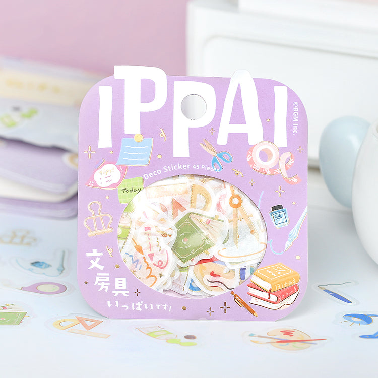 BGM Foil Stamping Flake Seal: Ippai — It's Full of Stationery — close-up