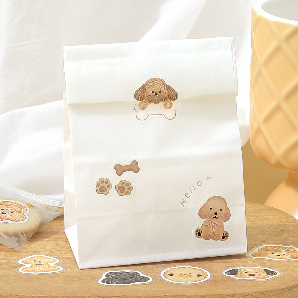 BGM Foil Stamping Flake Seal: Fluffy Animals — Meringue Dog — with packaging