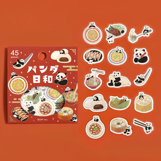 BGM Foil Stamping Flake Seal: Panda Days — Cooking — sticker detail