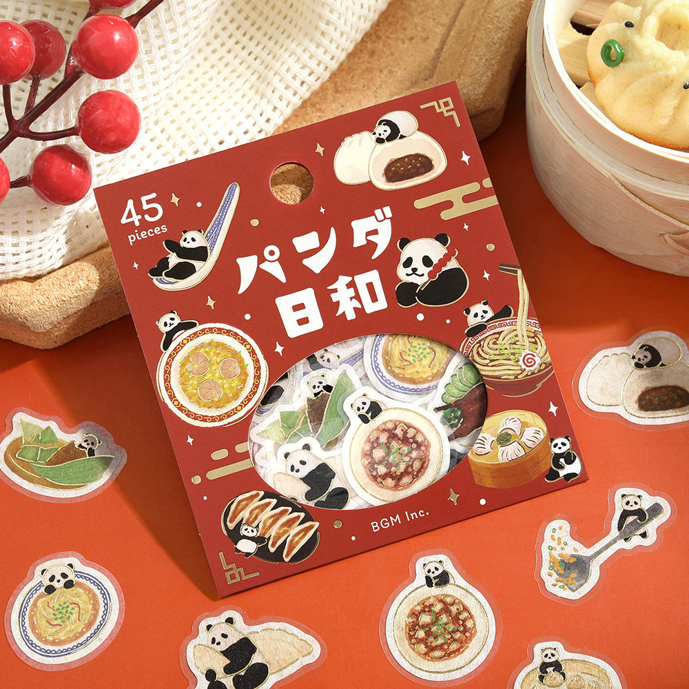 BGM Foil Stamping Flake Seal: Panda Days — Cooking — close-up