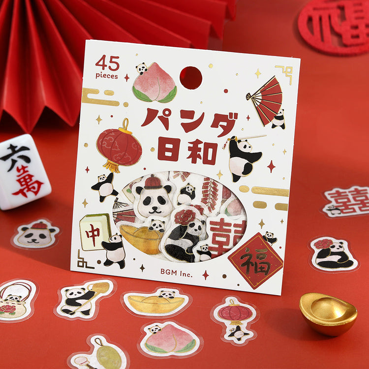 BGM Foil Stamping Flake Seal: Panda Days — Chinese Cuisine — close-up
