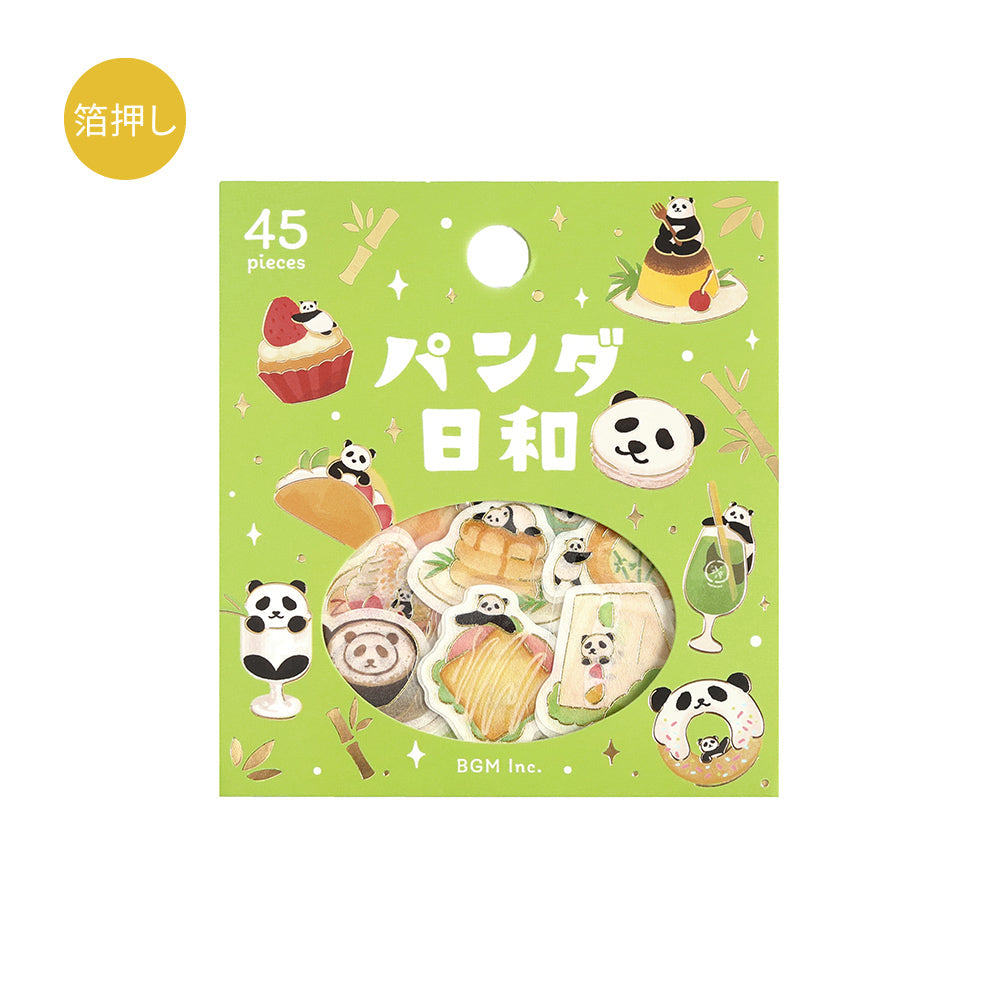 BGM Foil Stamping Flake Seal: Panda Days — Tea Room — sheet front