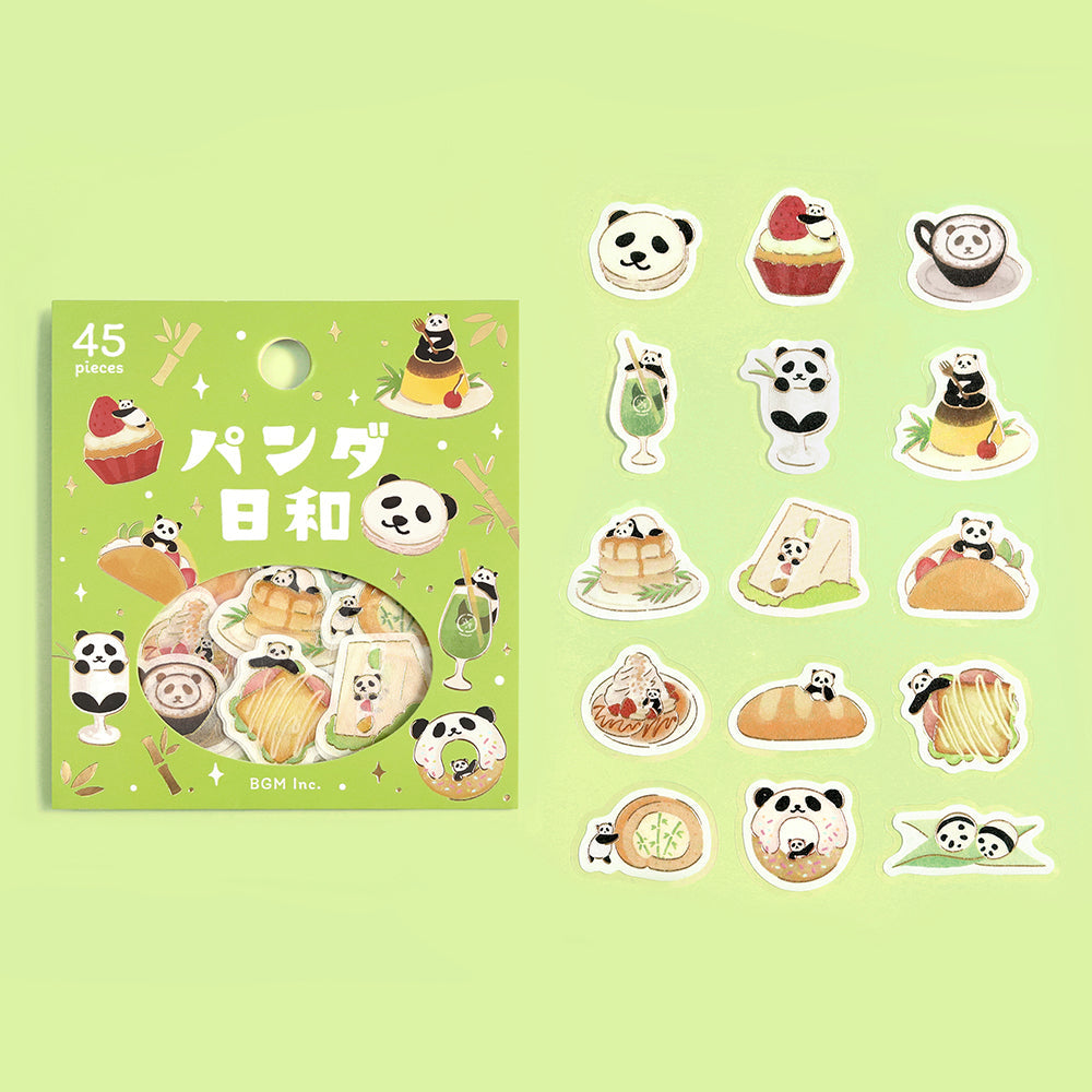 BGM Foil Stamping Flake Seal: Panda Days — Tea Room — sticker detail