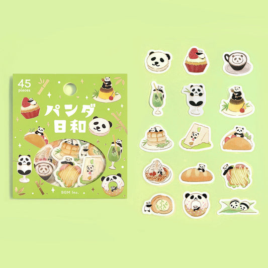 BGM Foil Stamping Flake Seal: Panda Days — Tea Room — sticker detail