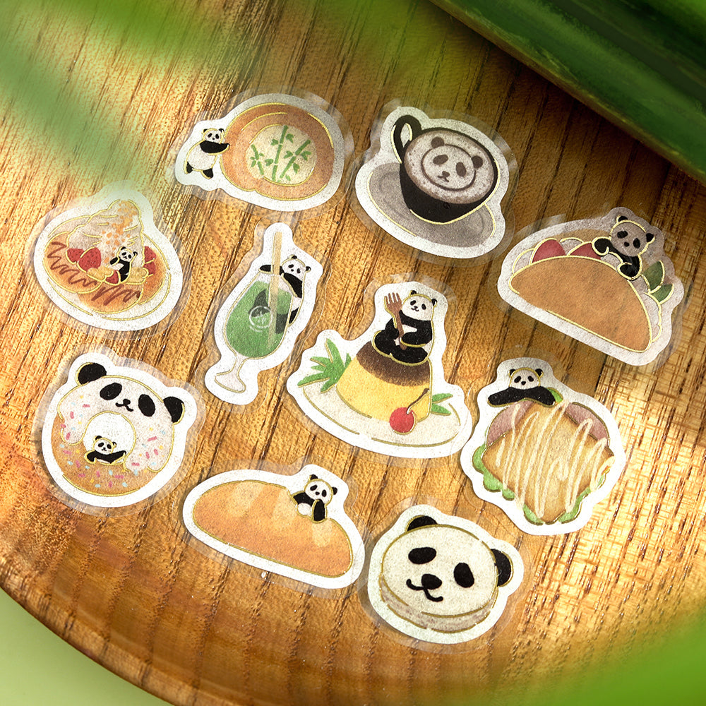 BGM Foil Stamping Flake Seal: Panda Days — Tea Room — applied in a journal