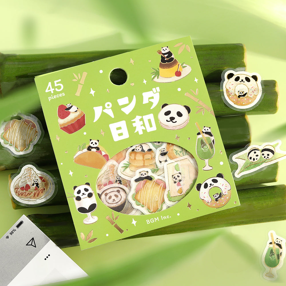 BGM Foil Stamping Flake Seal: Panda Days — Tea Room — close-up