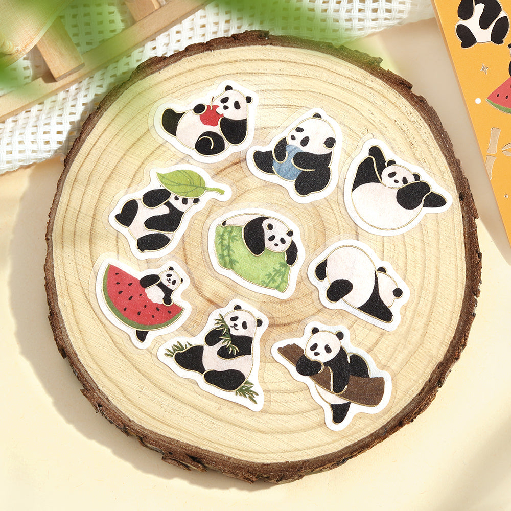BGM Foil Stamping Flake Seal: Panda Days — Daily Life — applied in a journal