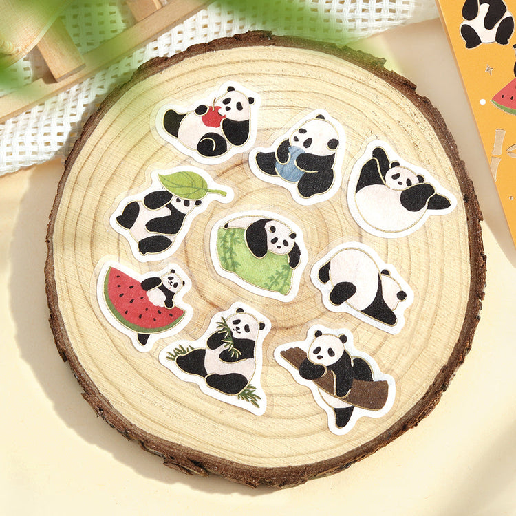 BGM Foil Stamping Flake Seal: Panda Days — Daily Life — applied in a journal